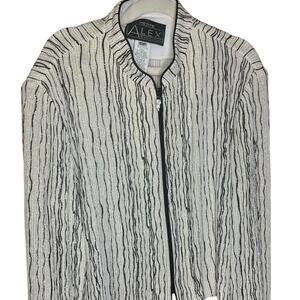 Clearance - Alex Evening Sequined Jacket Black and White 10P